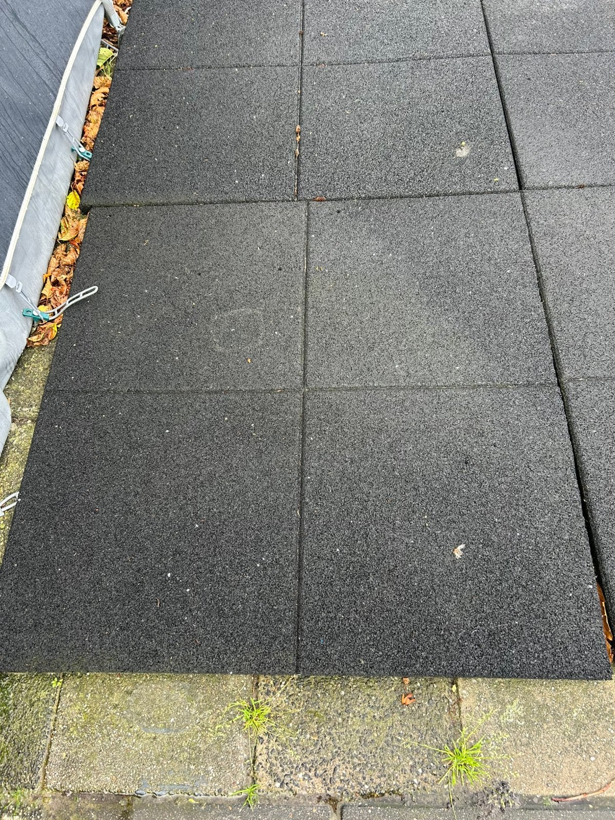 Rubber tegels 100x100, Tuin en Terras, Ophalen, Gebruikt, Kunststof