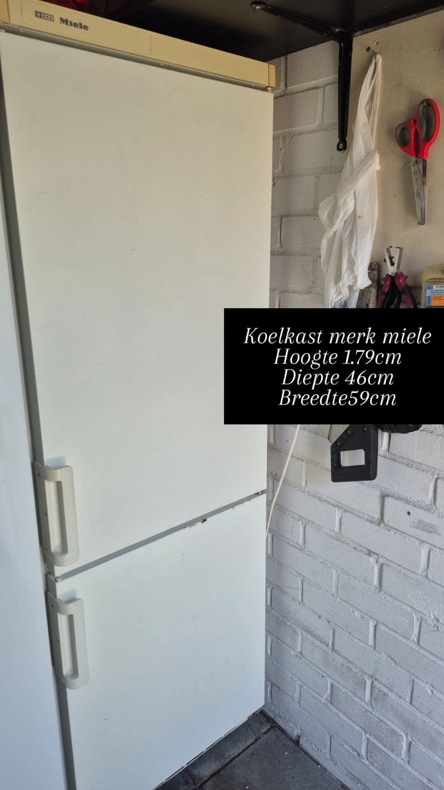 Miele koelkast, Witgoed en Apparatuur, 200 liter of meer, Ophalen, 160 cm of meer