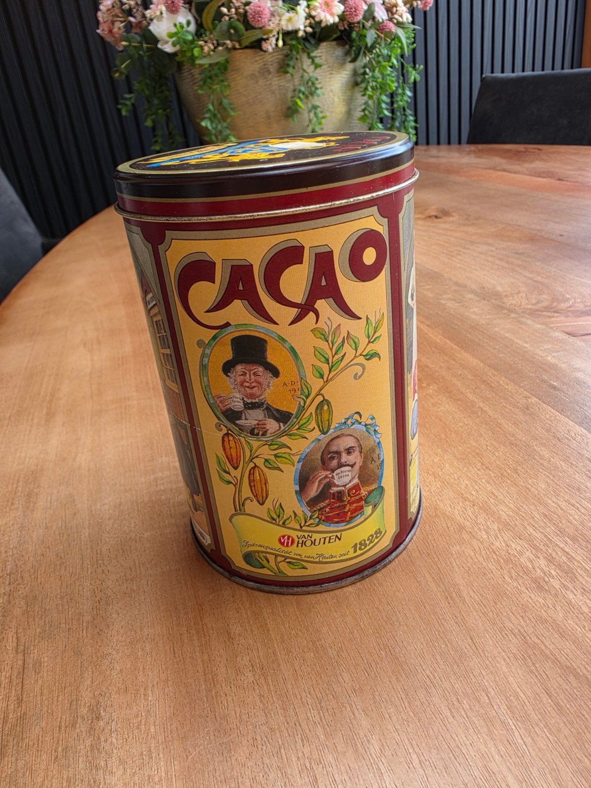 Vintage Van Houten Cacao Blik - Hollandse Spitzenqualität, Verzamelen, Blikken, Ophalen of Verzenden, Gebruikt, Overige, Overige merken
