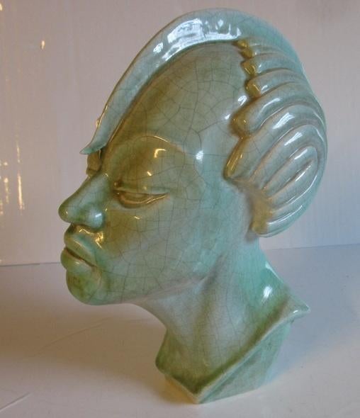 art deco kubistische craquele Afrikaanse man Adnet, Antiek en Kunst, Verzenden