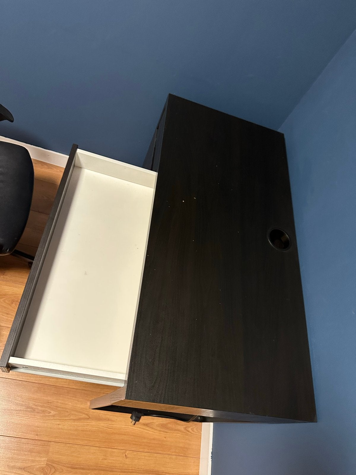 Mooi bureau met stoel - los of samen te koop, Ophalen, Zwart, Gebruikt, Schoolbureau