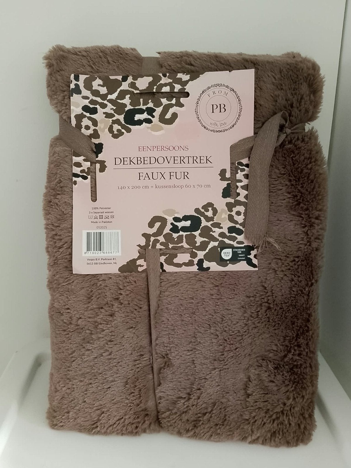 Nieuw Eenpersoons Dekbedovertrek Faux Fur -Sinterklaas/Kerst, Eenpersoons, Bruin, Dekbedovertrek, Nieuw
