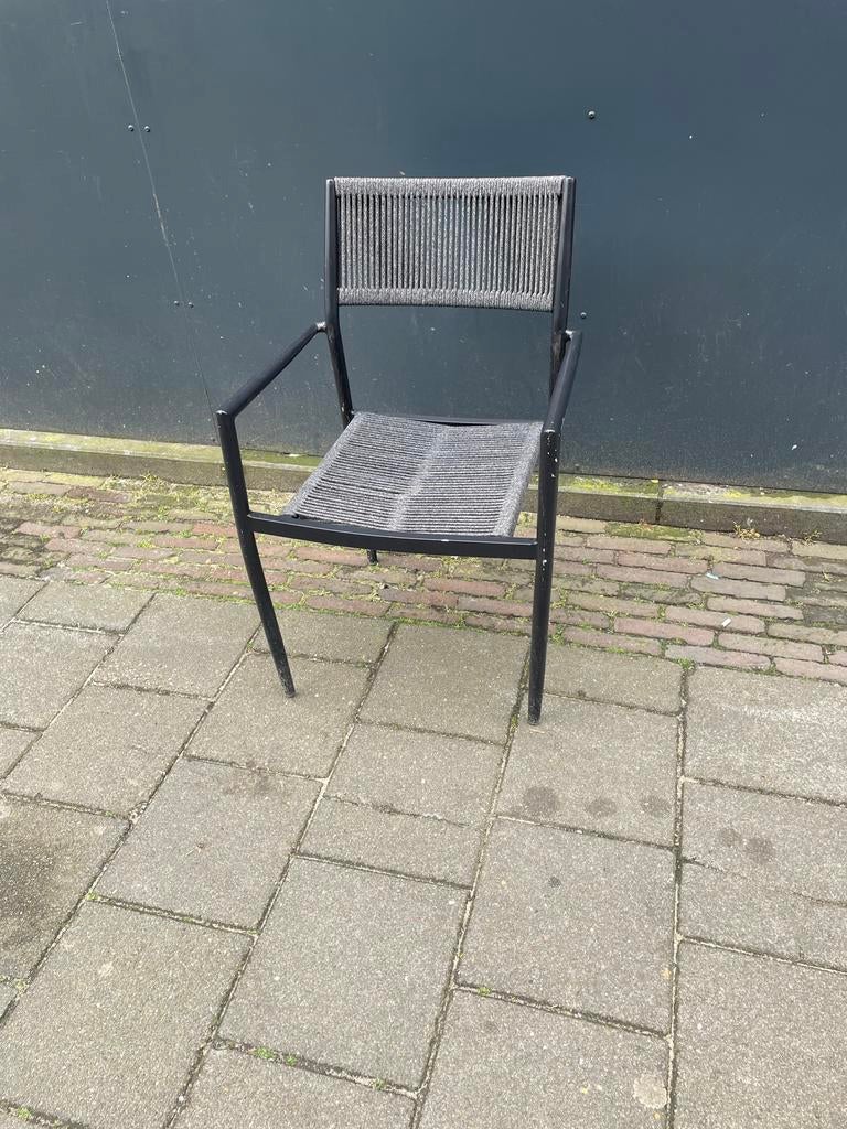 Horeca terrasstoelen-zwart-geweven zitting/rugleuning, Zakelijke goederen, Horeca | Meubilair en Inrichting, Ophalen of Verzenden