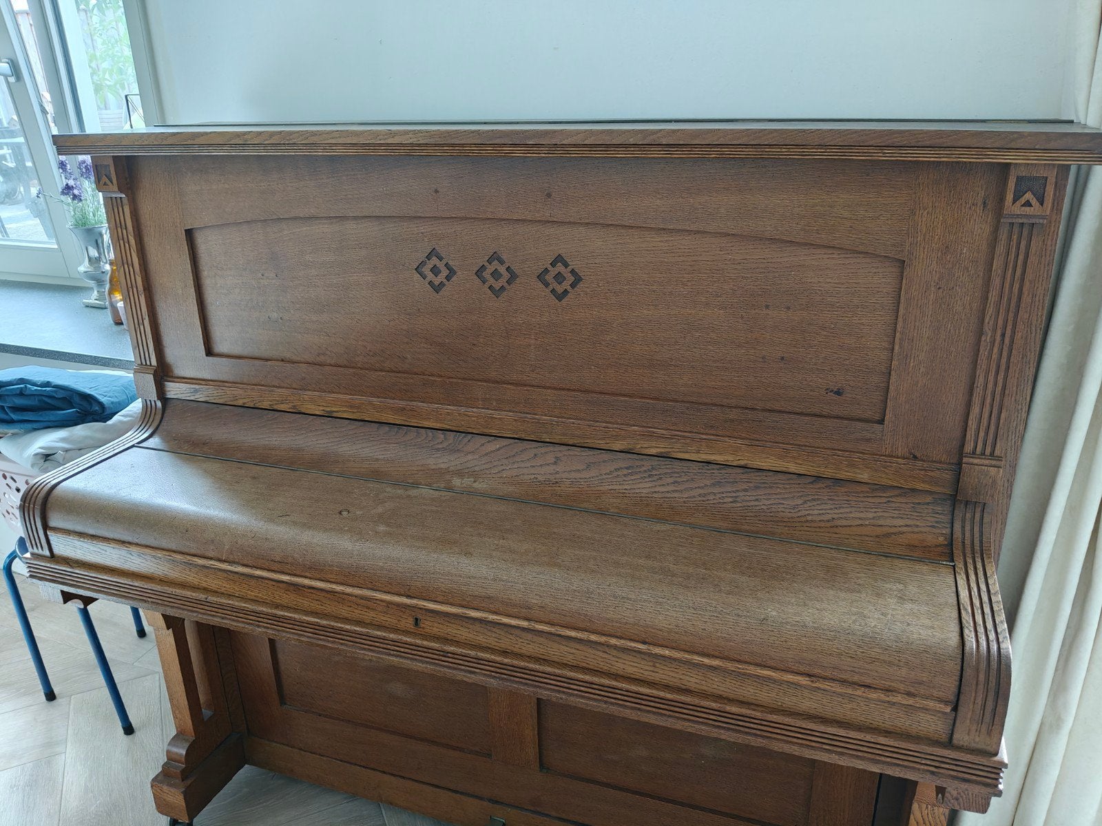 mooie piano te koop, Ophalen, Gebruikt, Bruin, Piano
