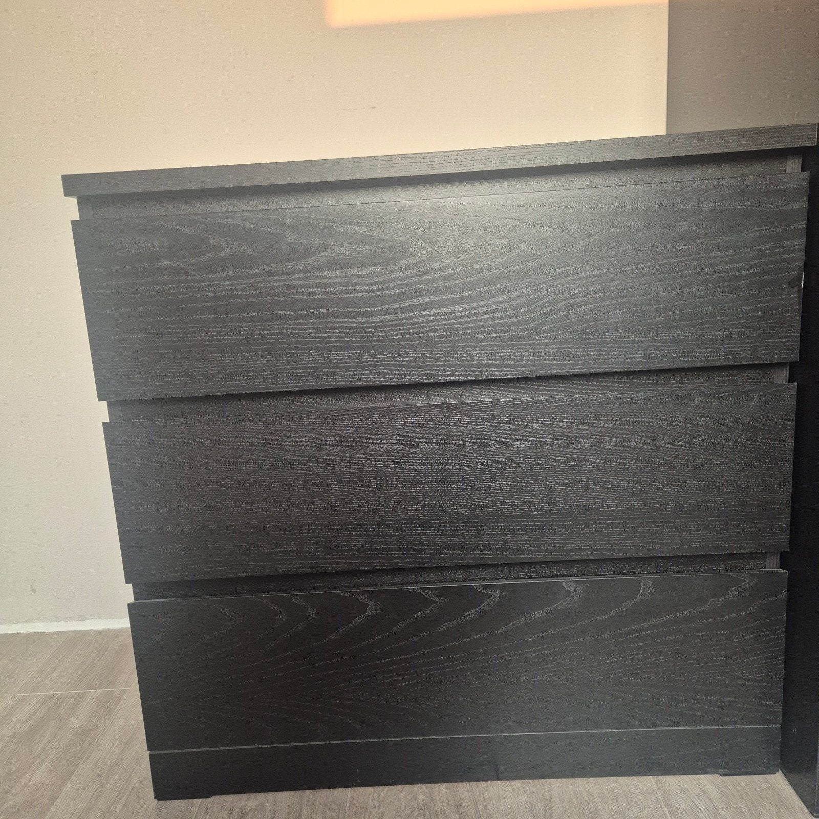 Ikea Malm Donkerbruine ladekast met 3 laden, Ophalen, Gebruikt, 100 tot 150 cm, 50 tot 100 cm