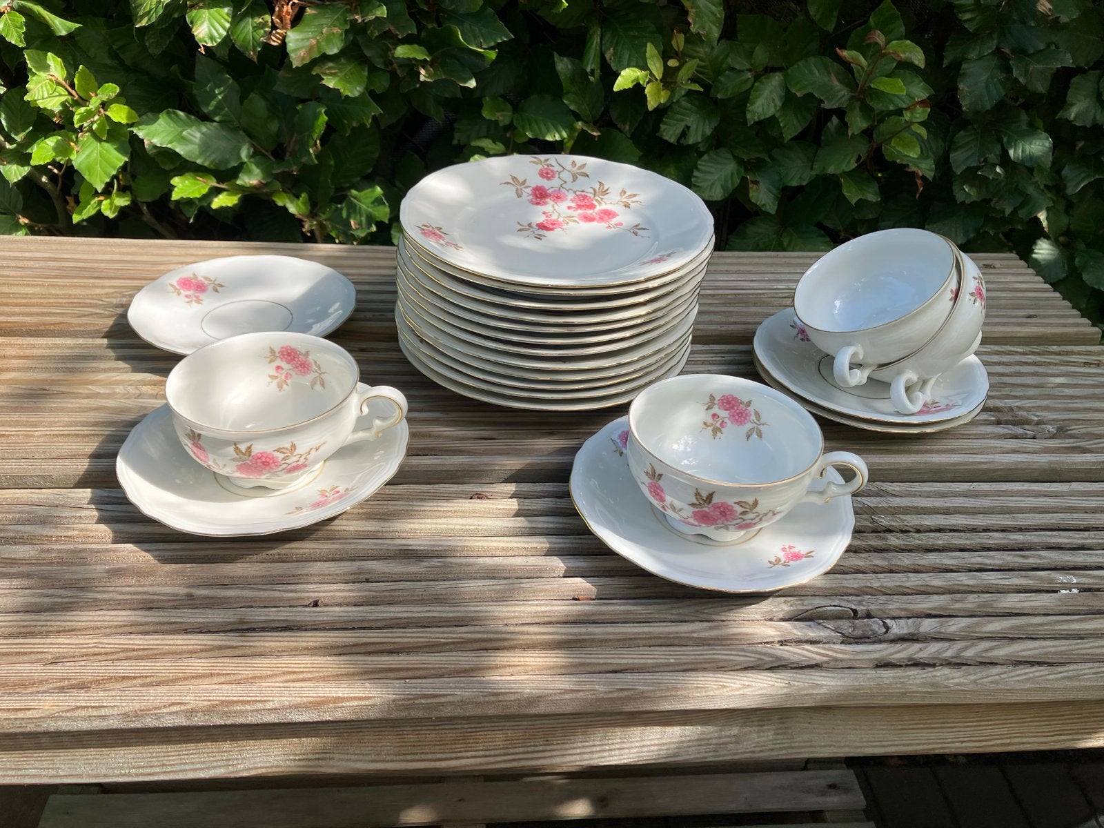 Vintage Mitterteich Bavaria Porseleinen Servies met Rozen, Ophalen of Verzenden