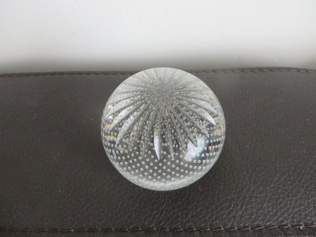 Presse papier, glas met luchtbellen en geslepen ster, Antiek en Kunst, Antiek | Glas en Kristal, Ophalen of Verzenden