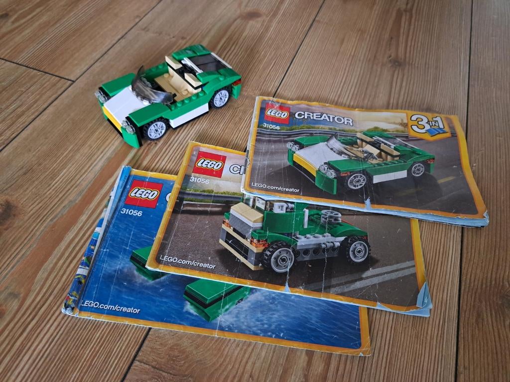 LEGO Creator 31056 Groene Cabrio 3-in-1 compleet met boekjes, Gebruikt, Lego, Compleet, Ophalen of Verzenden