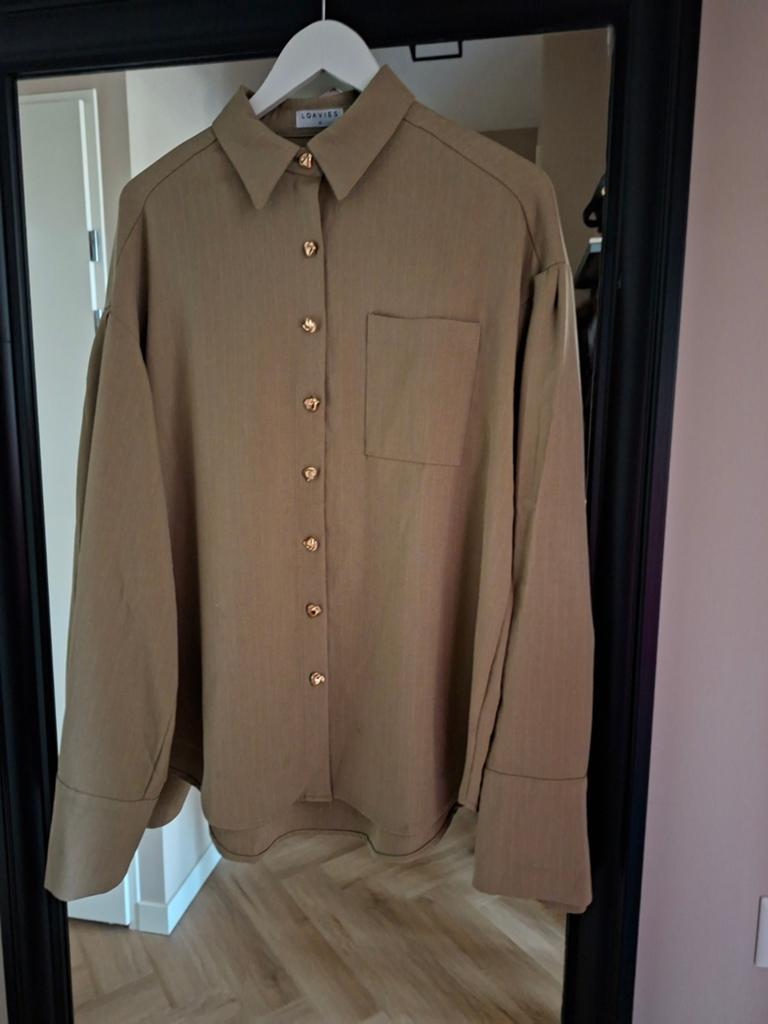 Loavies Overzised blouse khaki, Ophalen of Verzenden, Zo goed als nieuw, Groen