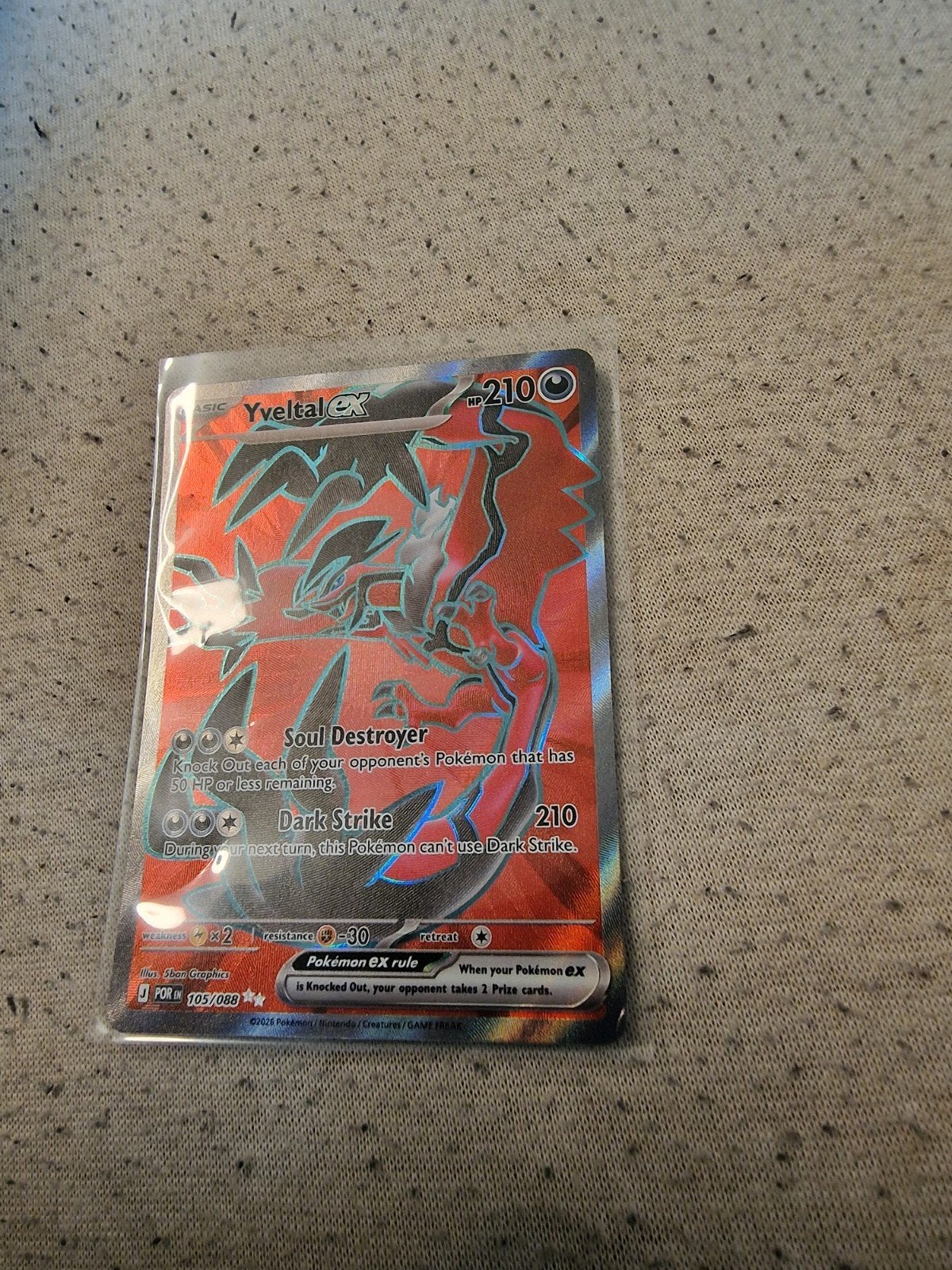 Yveltal EX Pokémon kaart - Zeldzaam en in uitstekende staat, Ophalen of Verzenden, Zo goed als nieuw, Losse kaart, Foil