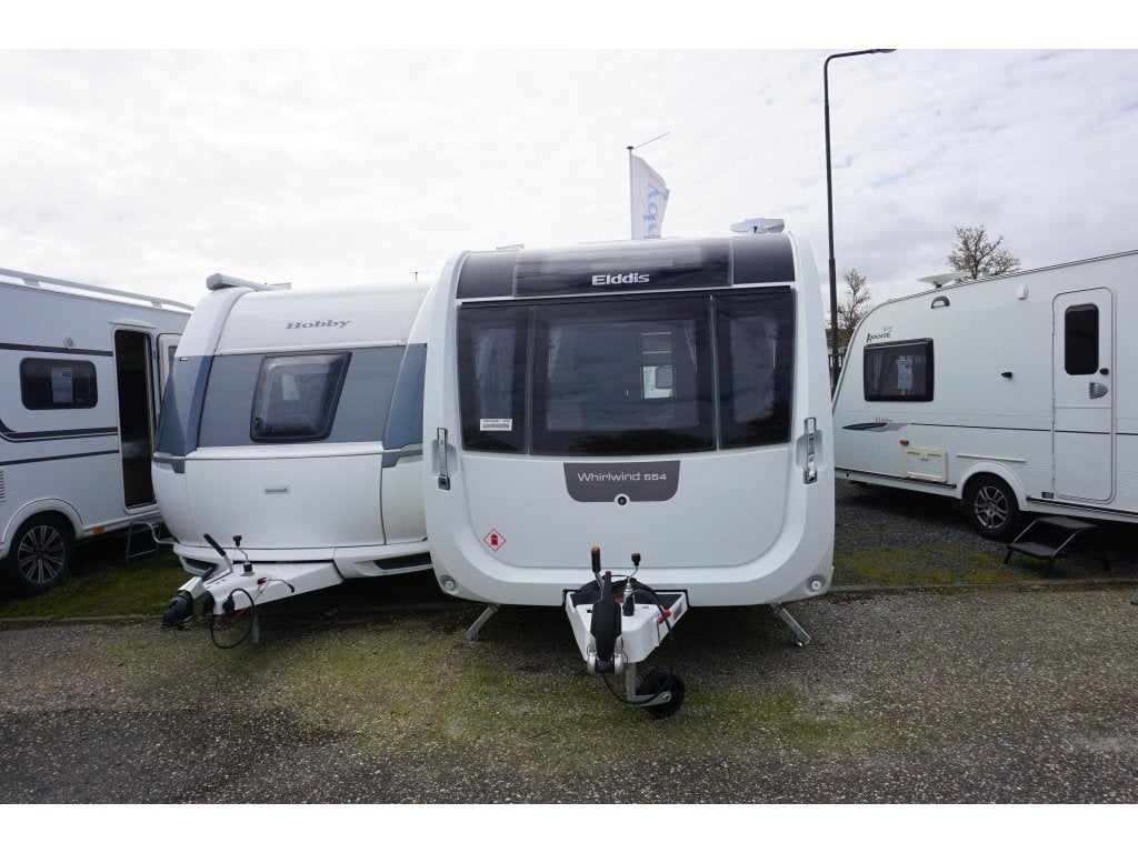 Elddis Whirlwind 554 incl.Queensbed,badkamer, Caravans en Kamperen, Standaardzit, Elddis, 7 tot 8 meter, Bedrijf