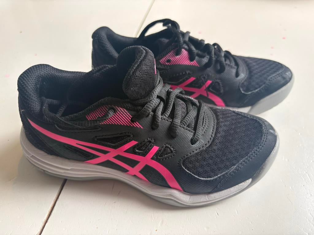 Korfbal Aesics zaalschoenen maat 33 - Zwart/Roze, Ophalen, Gebruikt, Schoenen