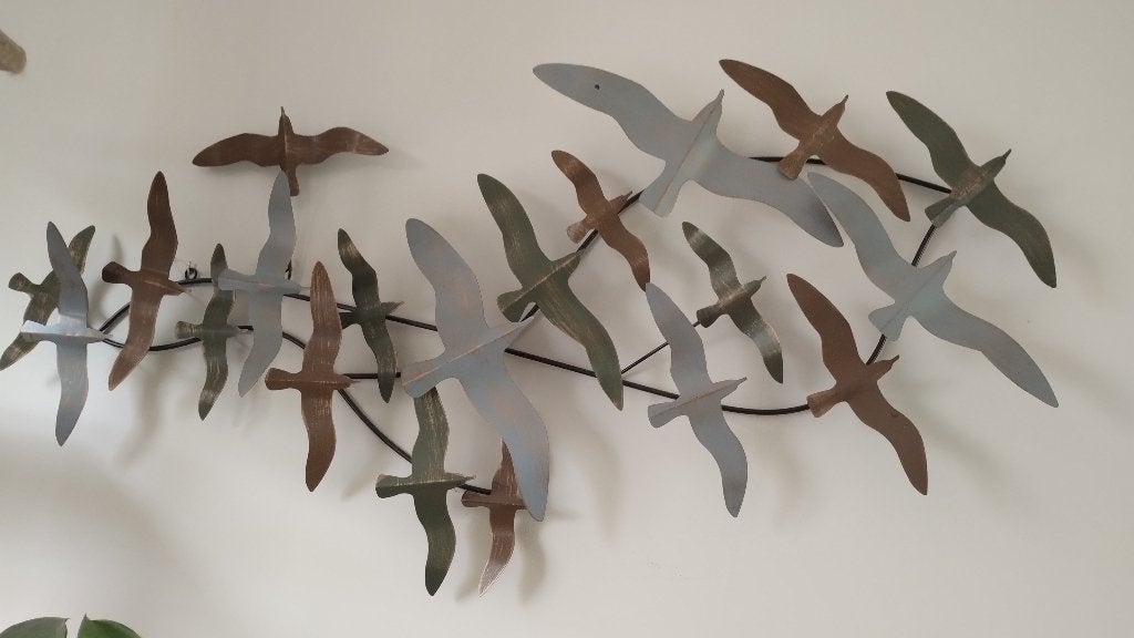 Vogels, metaal, Ophalen, Metaal, 65 cm, Meerkleurig