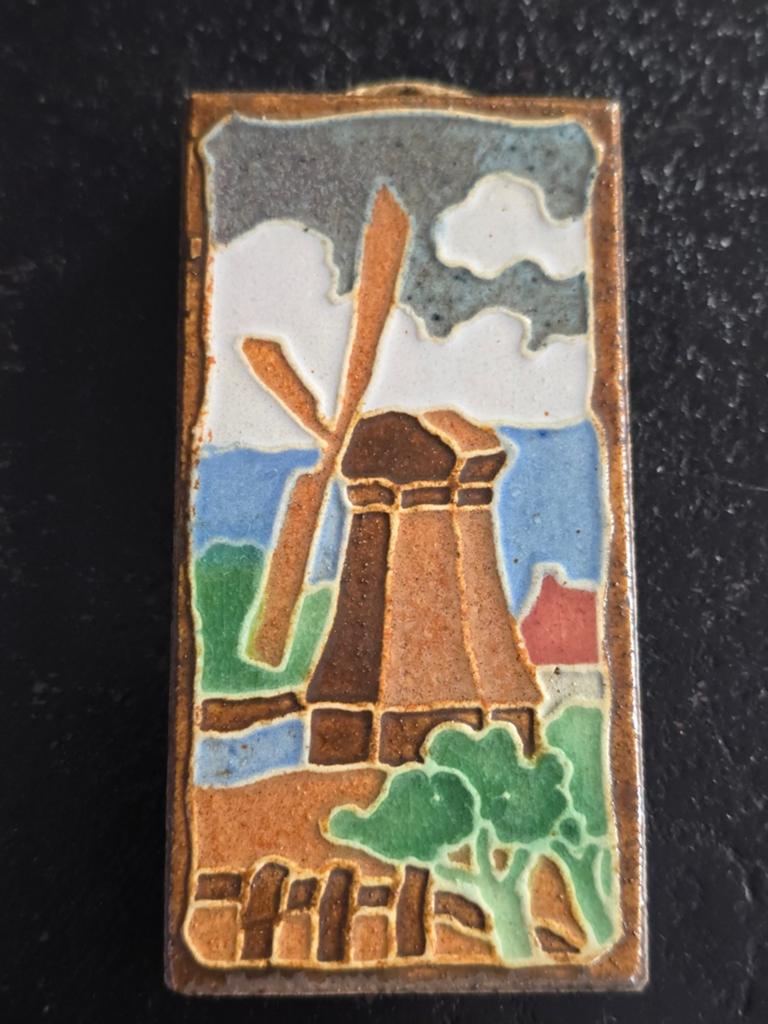 Westraven Utrecht Polychrome Cloisonné Tegel Paltrokmolen, Antiek en Kunst, Antiek | Wandborden en Tegels, Ophalen of Verzenden