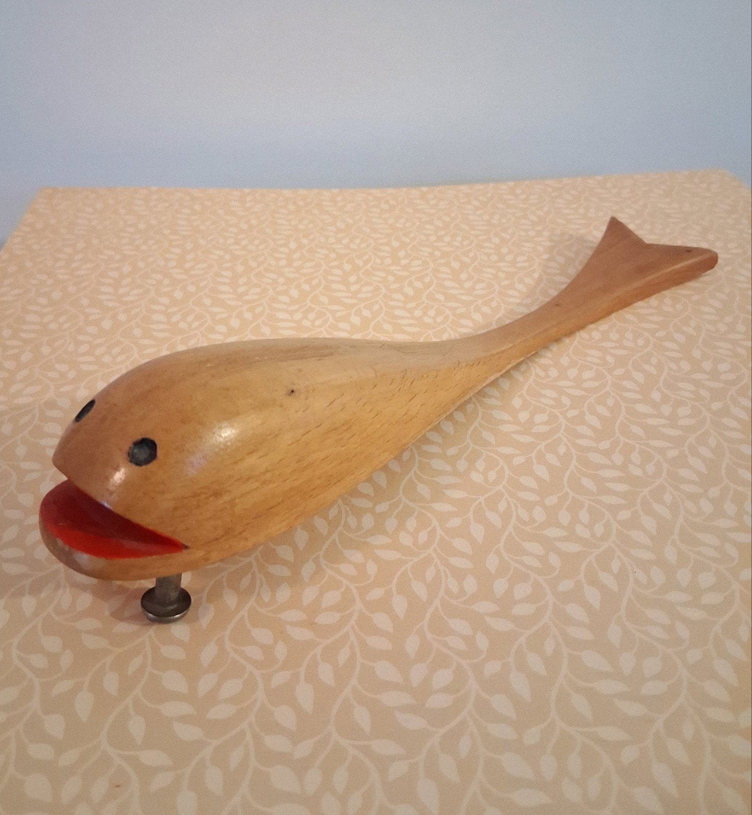 Vintage houten vis flesopener - Uniek Scandinavisch design, Ophalen of Verzenden