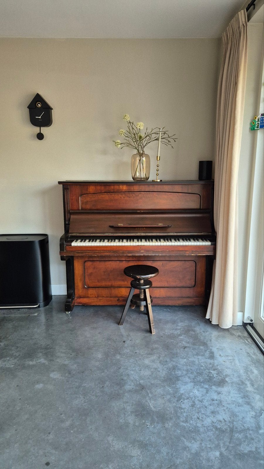 Antieke Steck piano, Ophalen, Gebruikt, Bruin, Piano