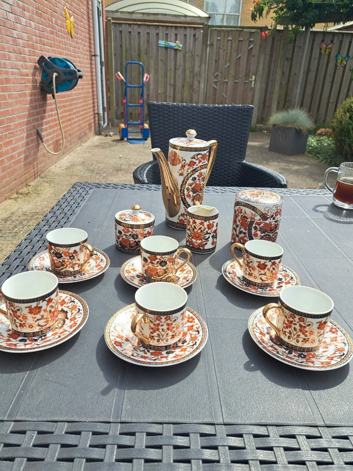 Prachtig Gold Kabuki koffieservies - 15-delig, Antiek en Kunst, Ophalen