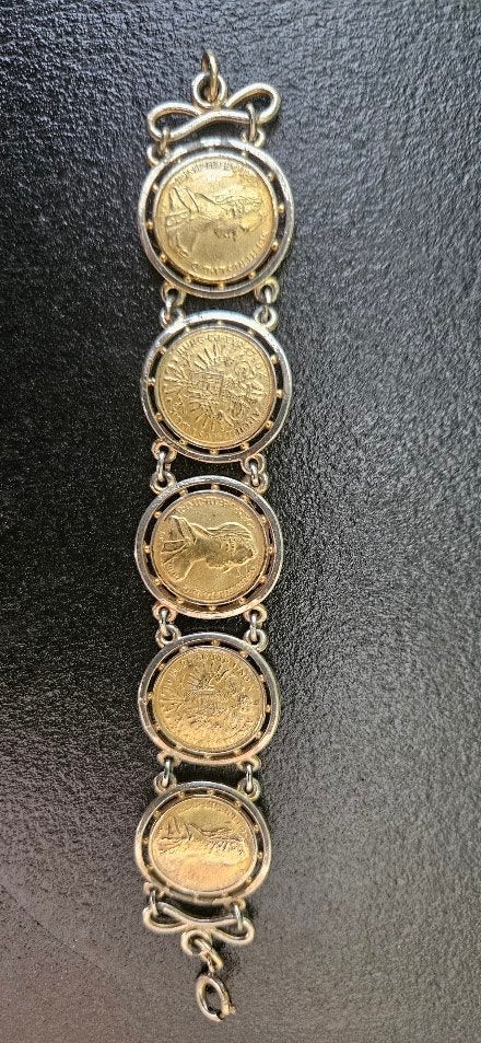 armband gemaakt van oude munten, Sieraden, Tassen en Uiterlijk, Ophalen of Verzenden, Zilver