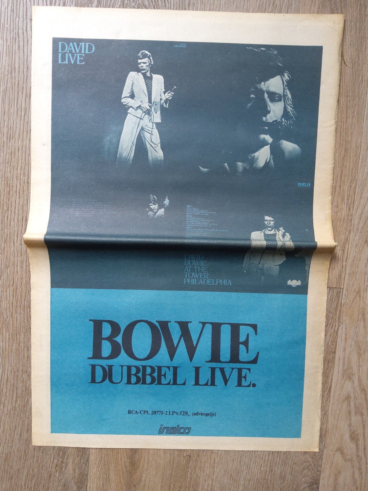 David Bowie:  Promo David Bowie live A3 FORMAAT, Ophalen of Verzenden, Zo goed als nieuw, Foto of Kaart