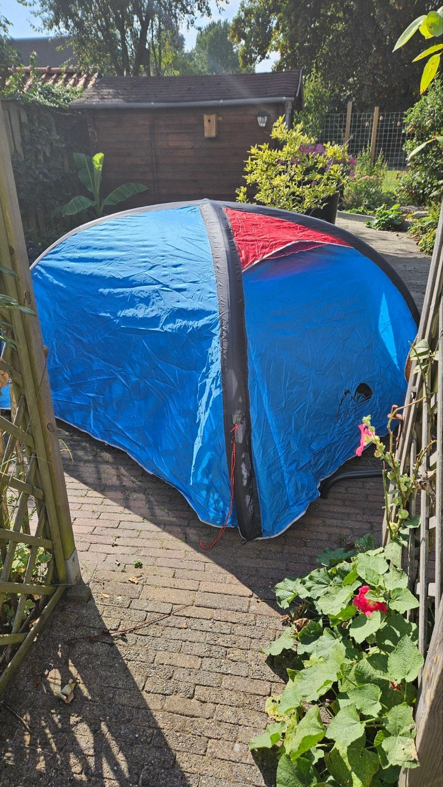 2 persoons opblaasbaar koepel tentje, Caravans en Kamperen, Tenten, Ophalen, Zo goed als nieuw, Tot en met 2