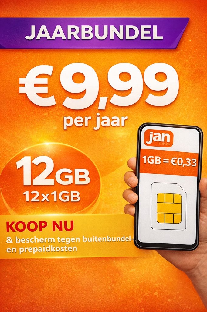 JAN MOBILE PREPAID SIM ONLY – Zonder buitenbundelkosten, Verzenden, Nieuw