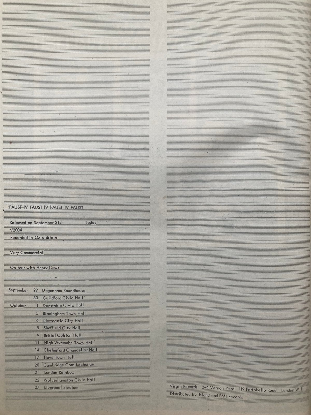 Paginagrote A3 advertentie FAUST release, Ophalen of Verzenden, Zo goed als nieuw