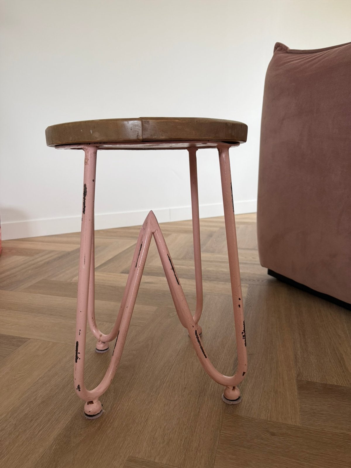 Prachtige landelijke bijzettafel, Ophalen, Minder dan 45 cm, Minder dan 55 cm, Rond