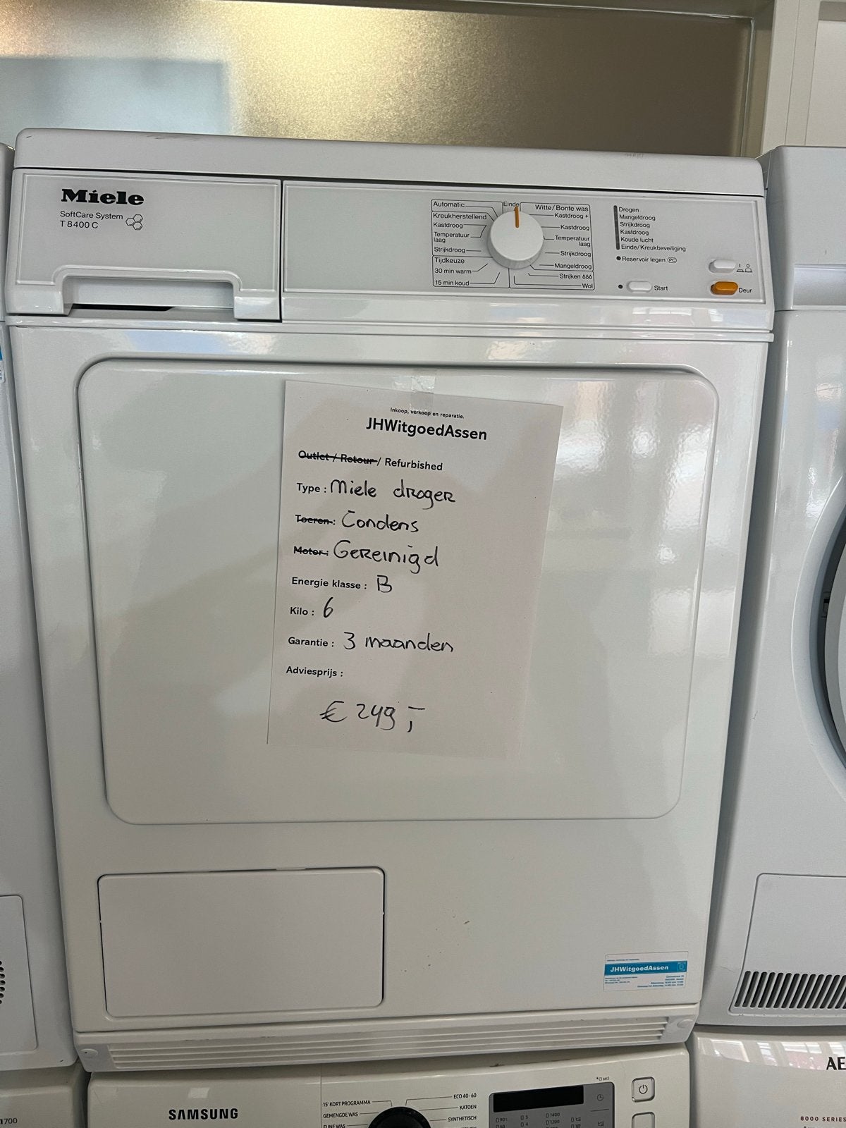 Miele Condensdroger SoftCare System - 6 kg - Gereinigd, Witgoed en Apparatuur, Wasdrogers, 6 tot 8 kg, Minder dan 85 cm, Jhwitgoedassen