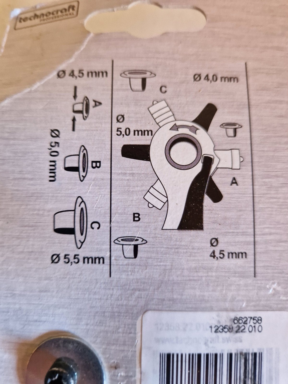 Technocraft Professional Revolver Loch- und Ösenzange, Ophalen, Nieuw, Tang, Overige merken