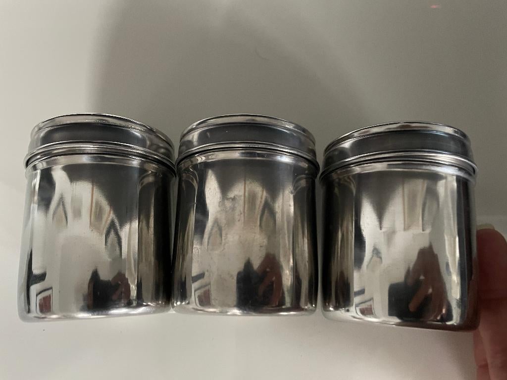 kruidenpotjes van ijzer, vintage / retro 3 stuks jaren '90, Ophalen of Verzenden, Huis en Inrichting