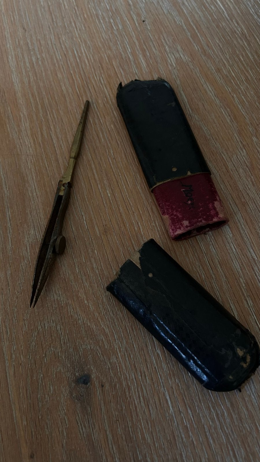 Antieke passer met etui - Vintage tekeninstrument, Antiek en Kunst, Antiek | Gereedschap en Instrumenten, Ophalen