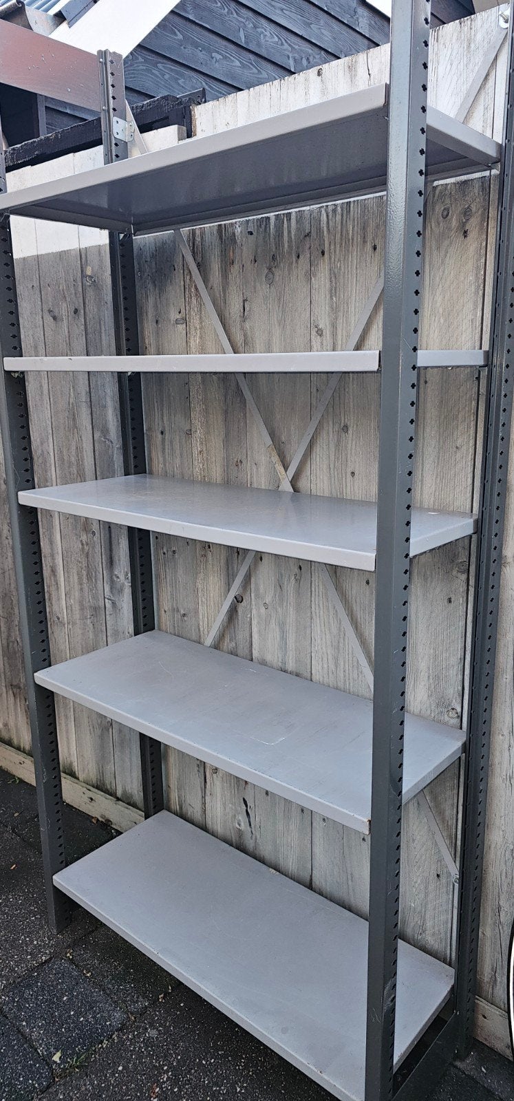 Stellingkast metaal met 5 schappen 40 cm diep, Ophalen, Gebruikt