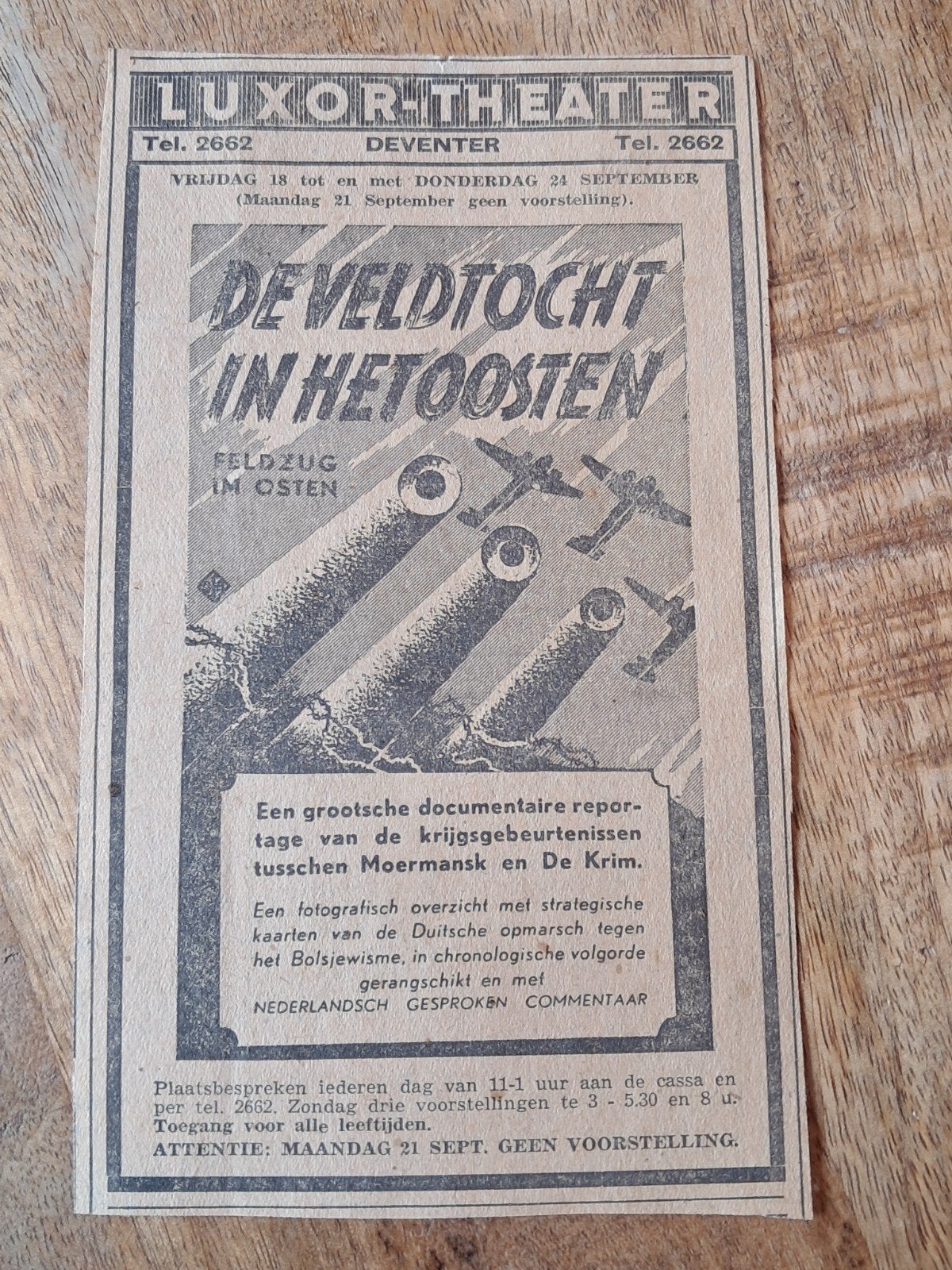Pamflet propogandafilm de veldtocht in het oosten, Ophalen of Verzenden