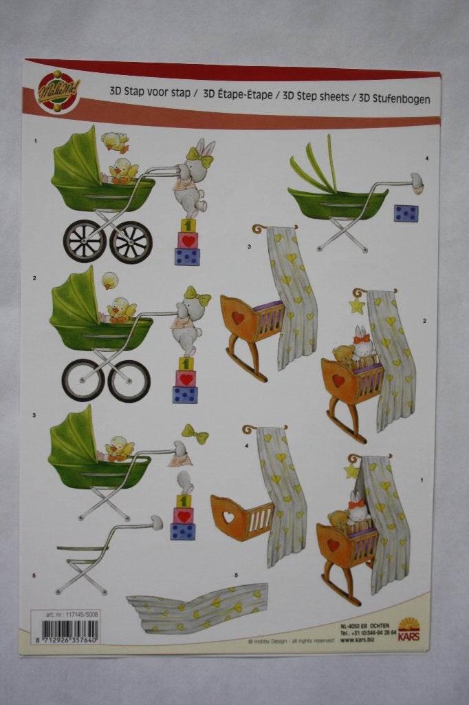 6 stuks Knipvellen 3D etappe-knipwerk 7132, Hobby en Vrije tijd, Kaarten | Zelf maken, Ophalen of Verzenden, Nieuw, Kind, Knipvel