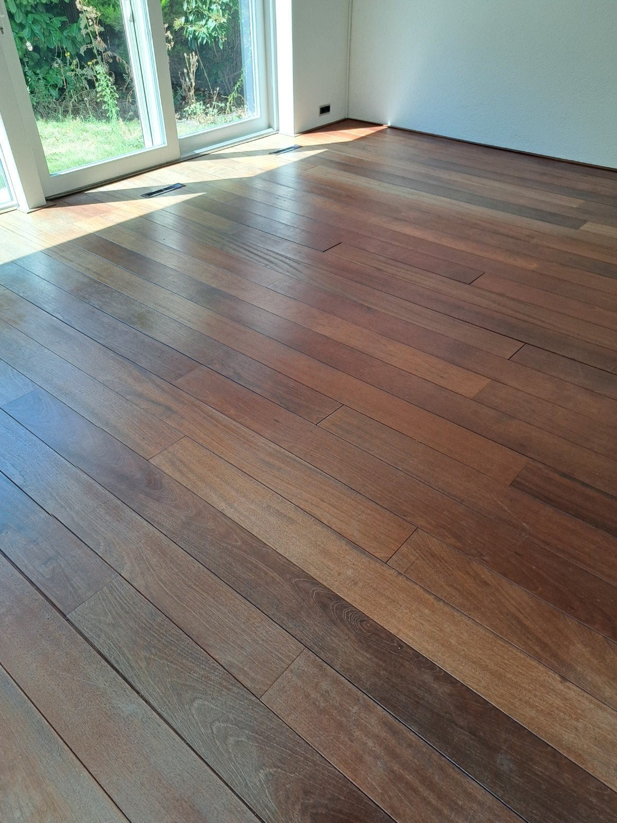 Prachtige houten Jatoba vloerdelen, Doe-het-zelf en Verbouw, Vloerdelen en Plavuizen, Ophalen, Gebruikt, Vloerdelen of -planken