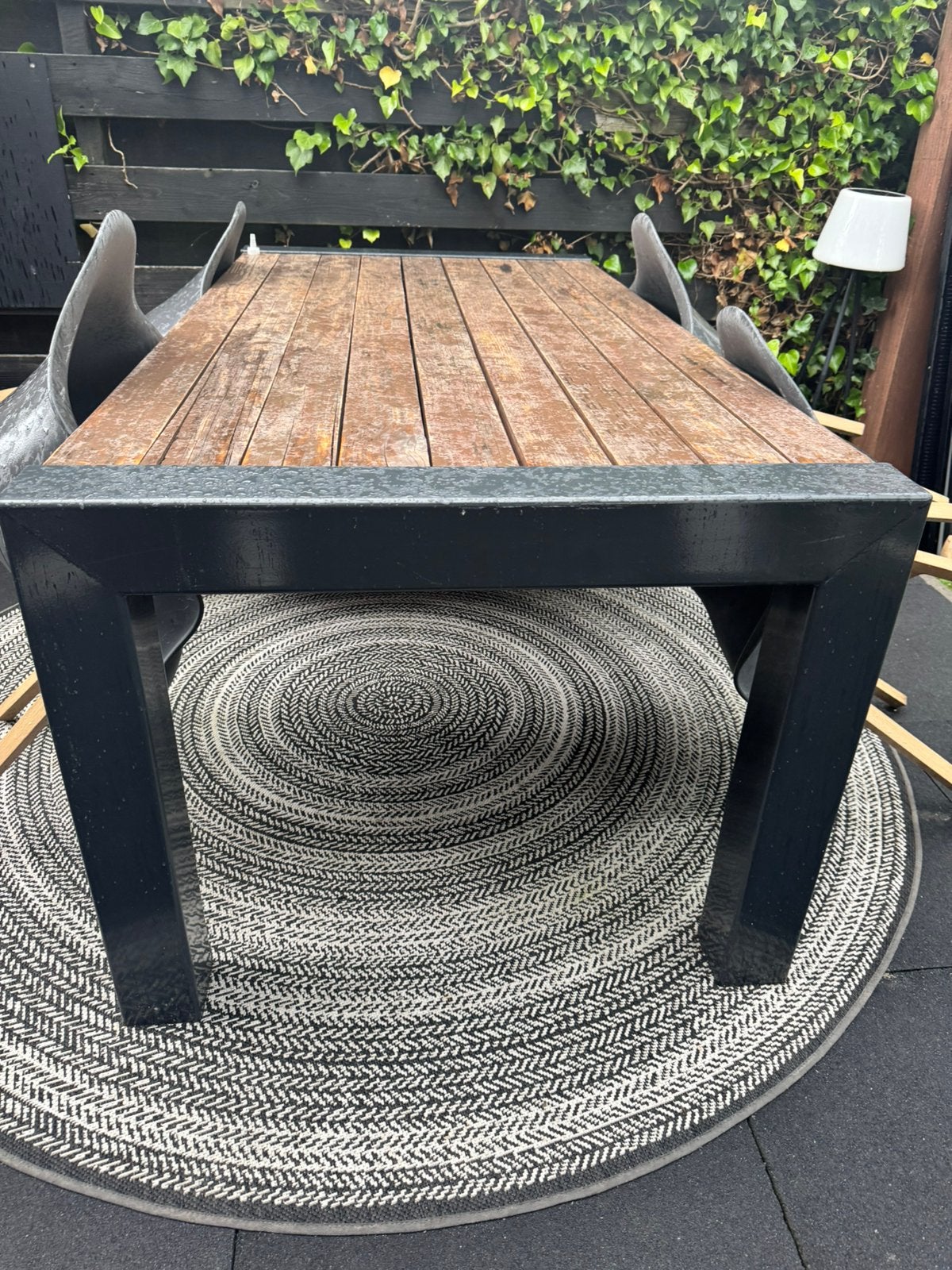 Degelijke tuintafel, Ophalen of Verzenden, Gebruikt, Rechthoekig, Metaal