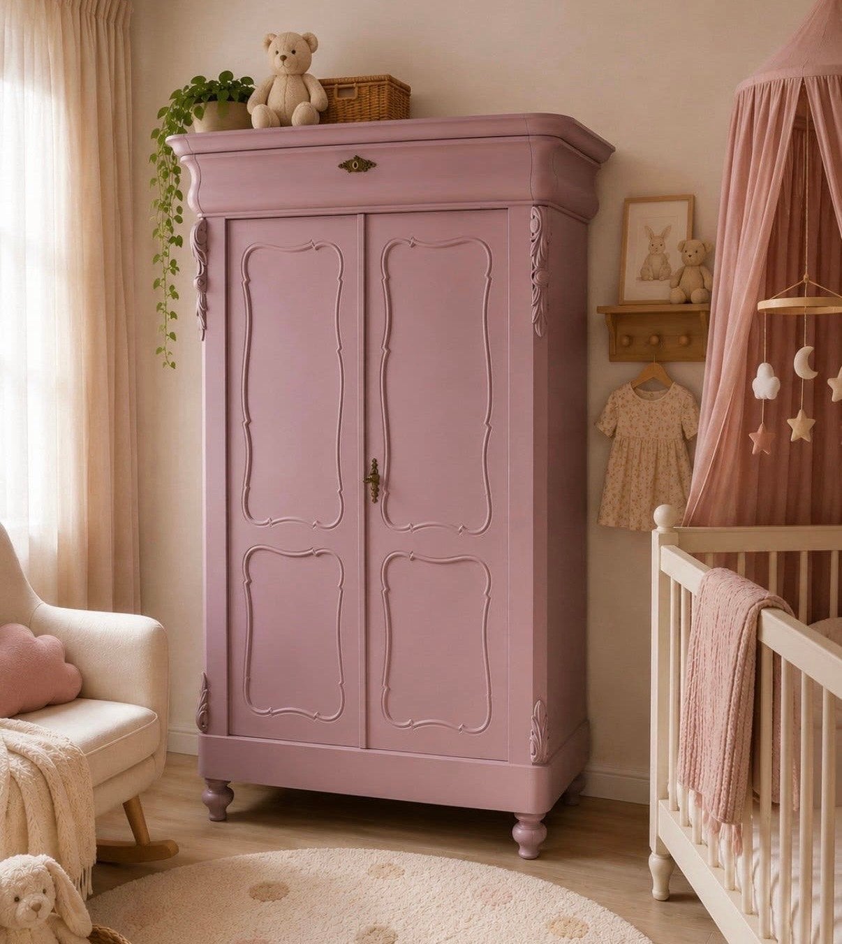 Biedermeier/meidenkast in mooie paarse kleur, Ophalen