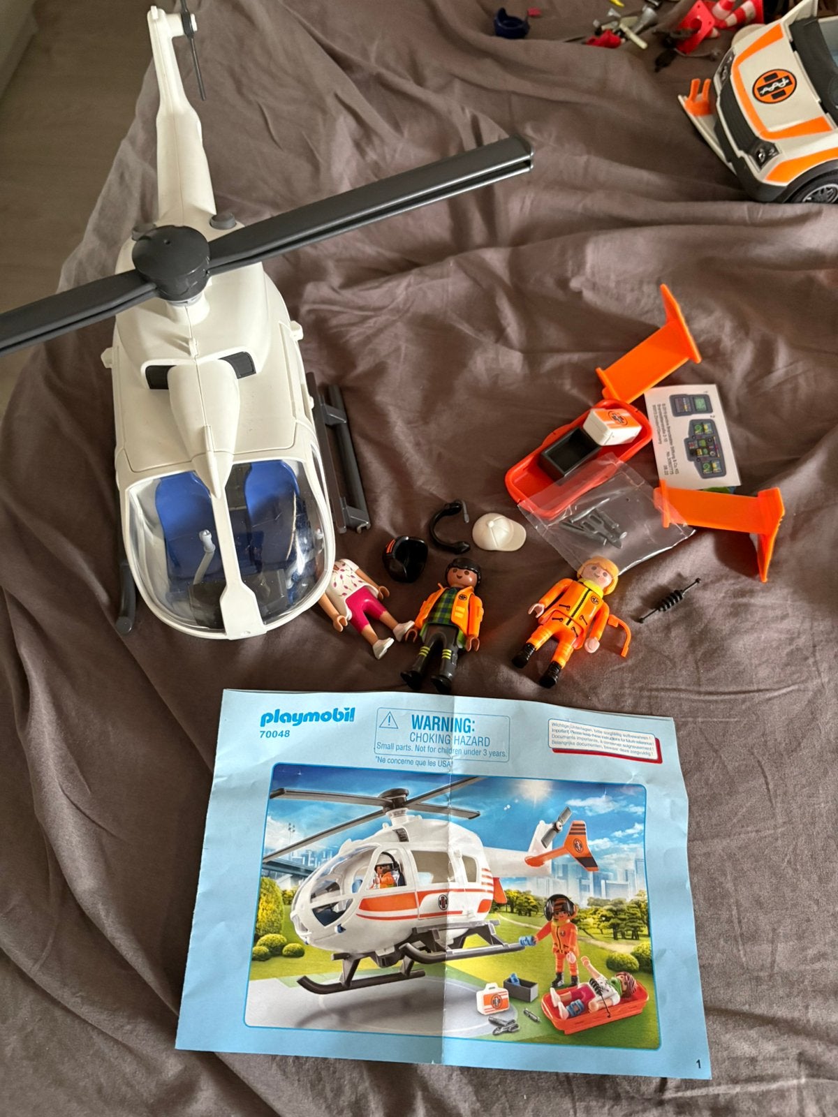 Playmobil 70048 Ambulance Helikopter, Ophalen, Zo goed als nieuw, Complete set