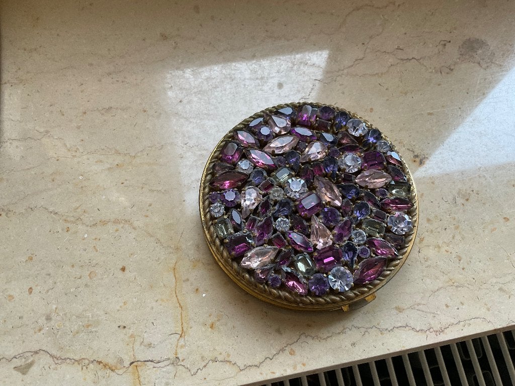 Prachtige oude compact poederdoos, Ophalen of Verzenden