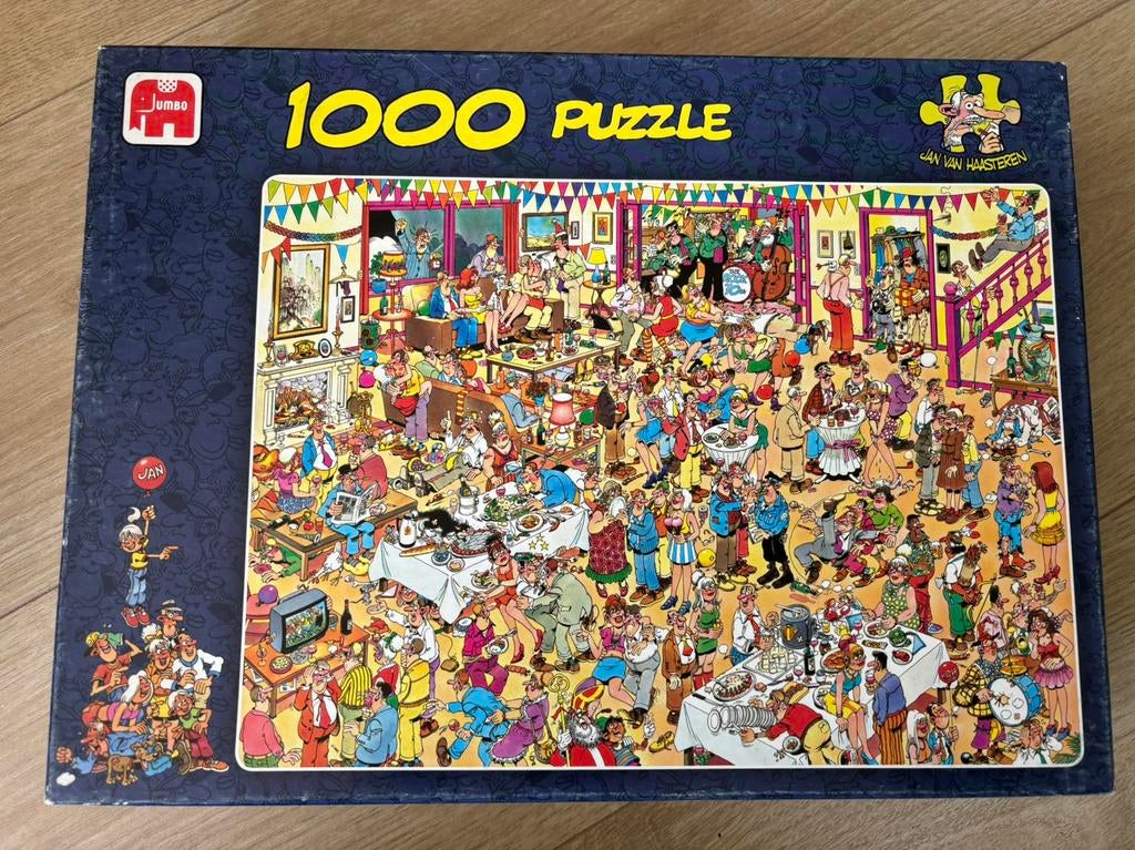Jan van Haasteren - fijne verjaardag, Hobby en Vrije tijd, Denksport en Puzzels, Ophalen of Verzenden, 500 t/m 1500 stukjes, Zo goed als nieuw