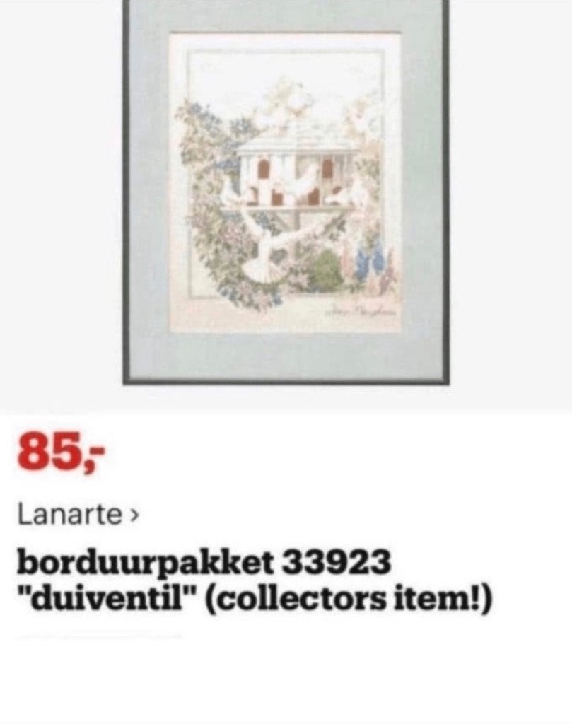 BORDUURPAKKET LANARTE DUIVENTIL ZELDZAAM, Verzenden, Nieuw, Handborduren, Borduurpakket