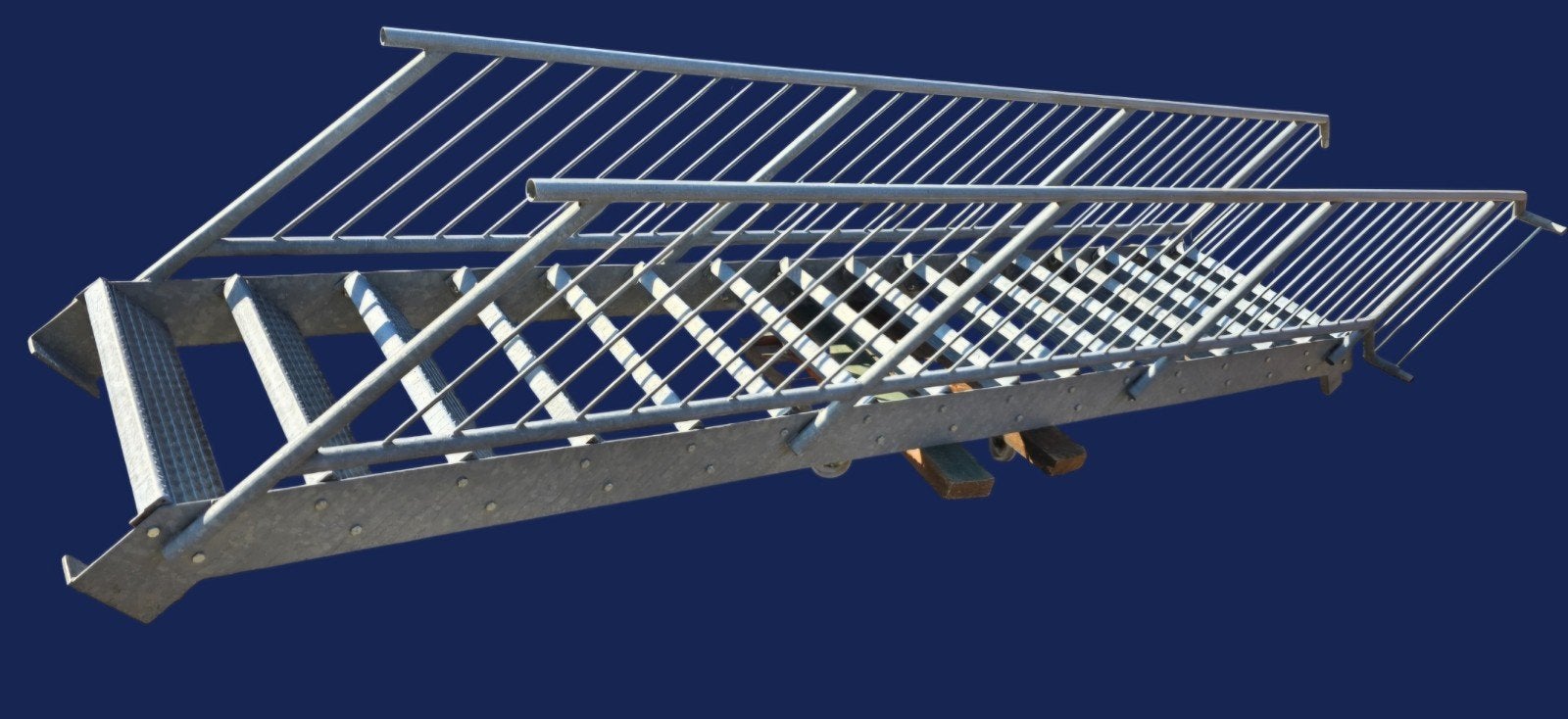 Buitentrap 320cm. Metalen rechte steektrap verzinkt staal., Ophalen, Gebruikt, Trap, 2 tot 4 meter