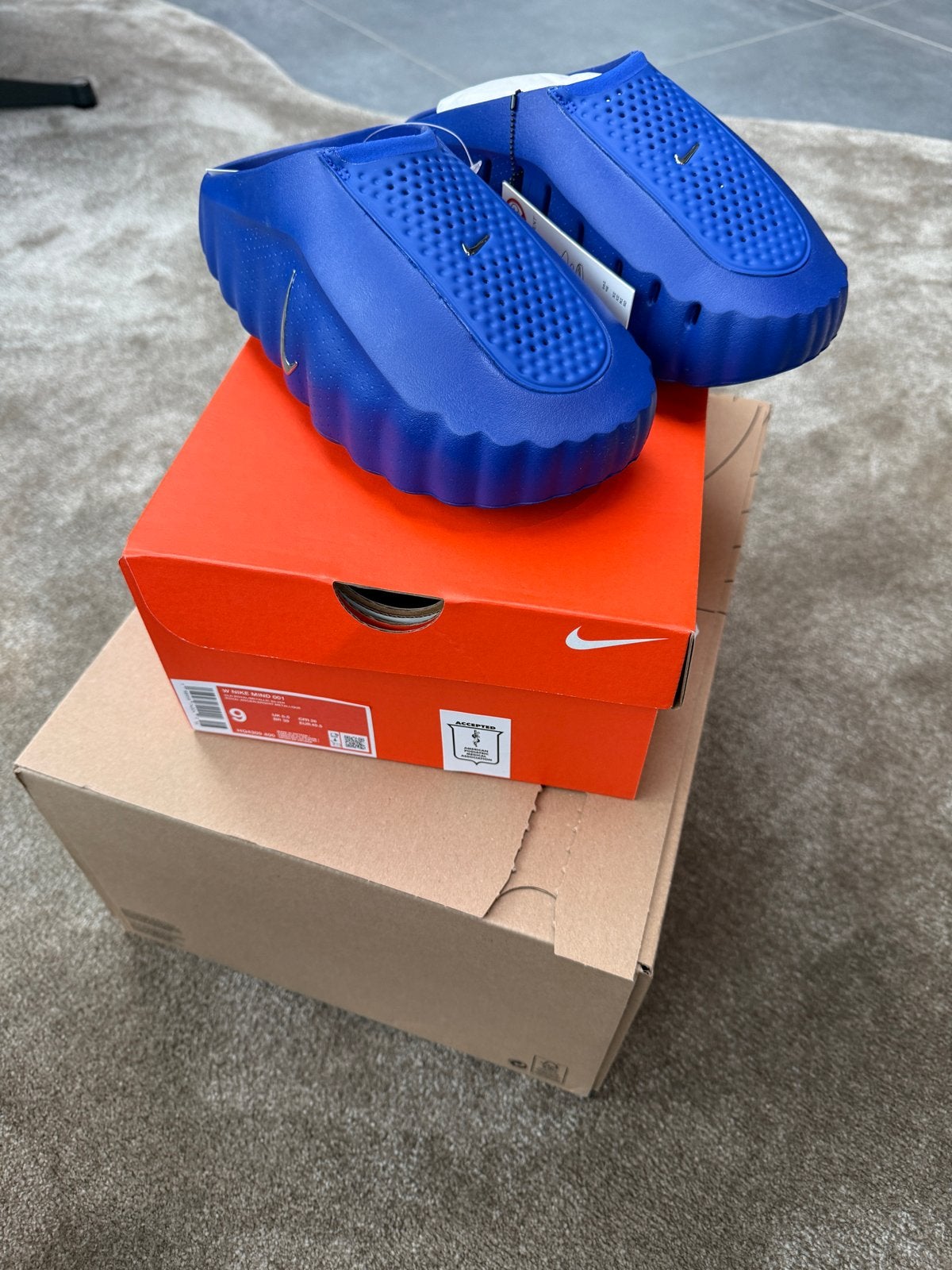 Nieuwe Nike Mind 001 Slippers - Maat 39 - Royal Blue, Ophalen of Verzenden, Nieuw, Blauw