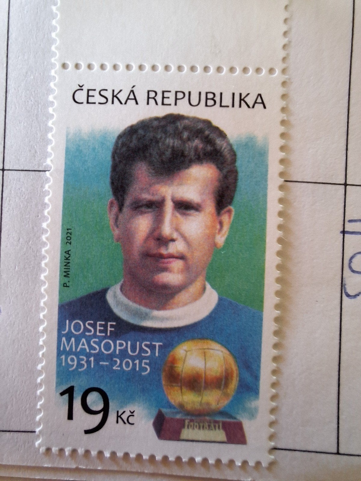 Tsjechië: mi. 1105. 90. geb. Dag Josef Masopust. Voetballer, Verzenden, Overige landen, Postfris