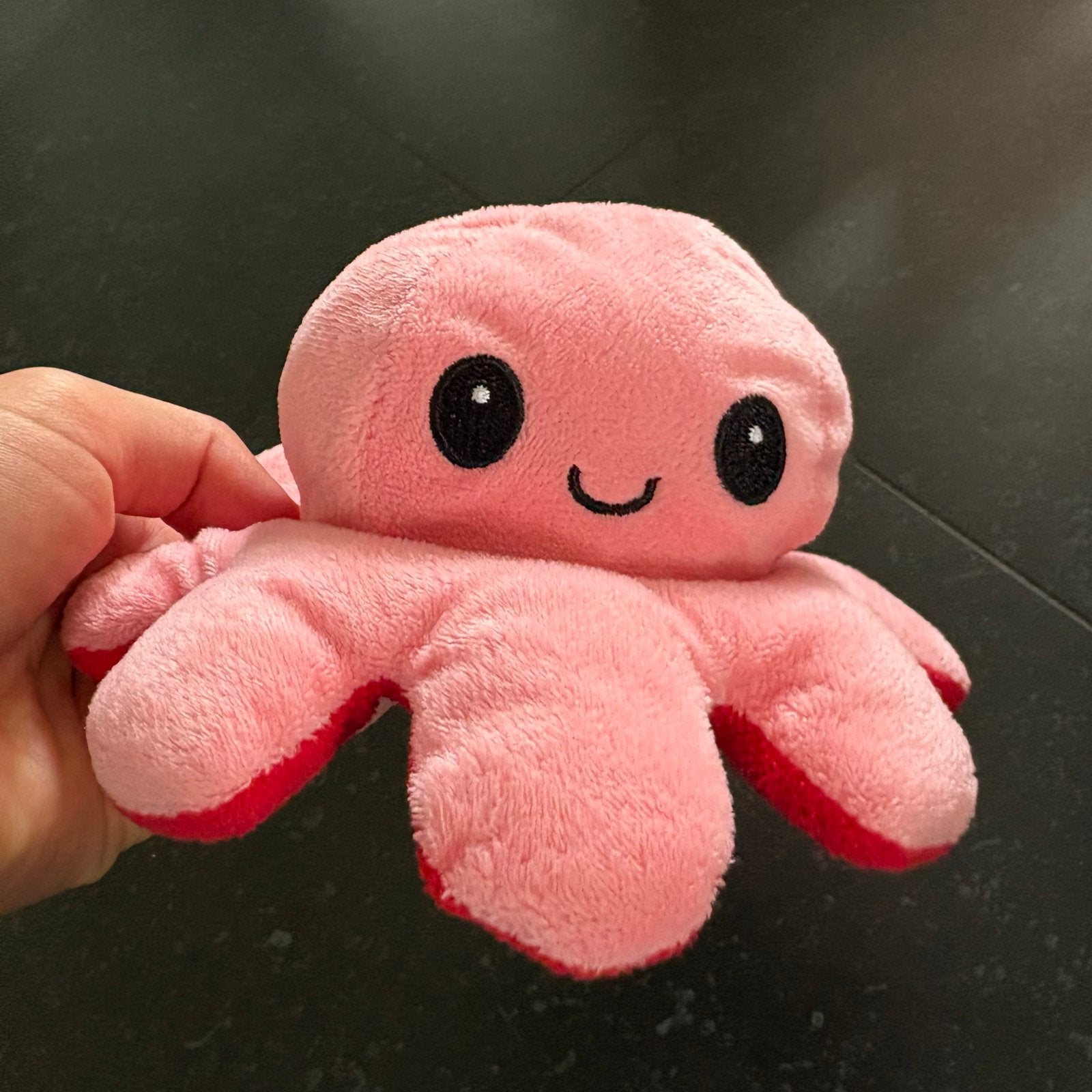 Omkeerbare Knuffel Octopus Rood/Roze met Emoticon, Kinderen en Baby's, Speelgoed | Knuffels en Pluche, Overige typen, Ophalen of Verzenden