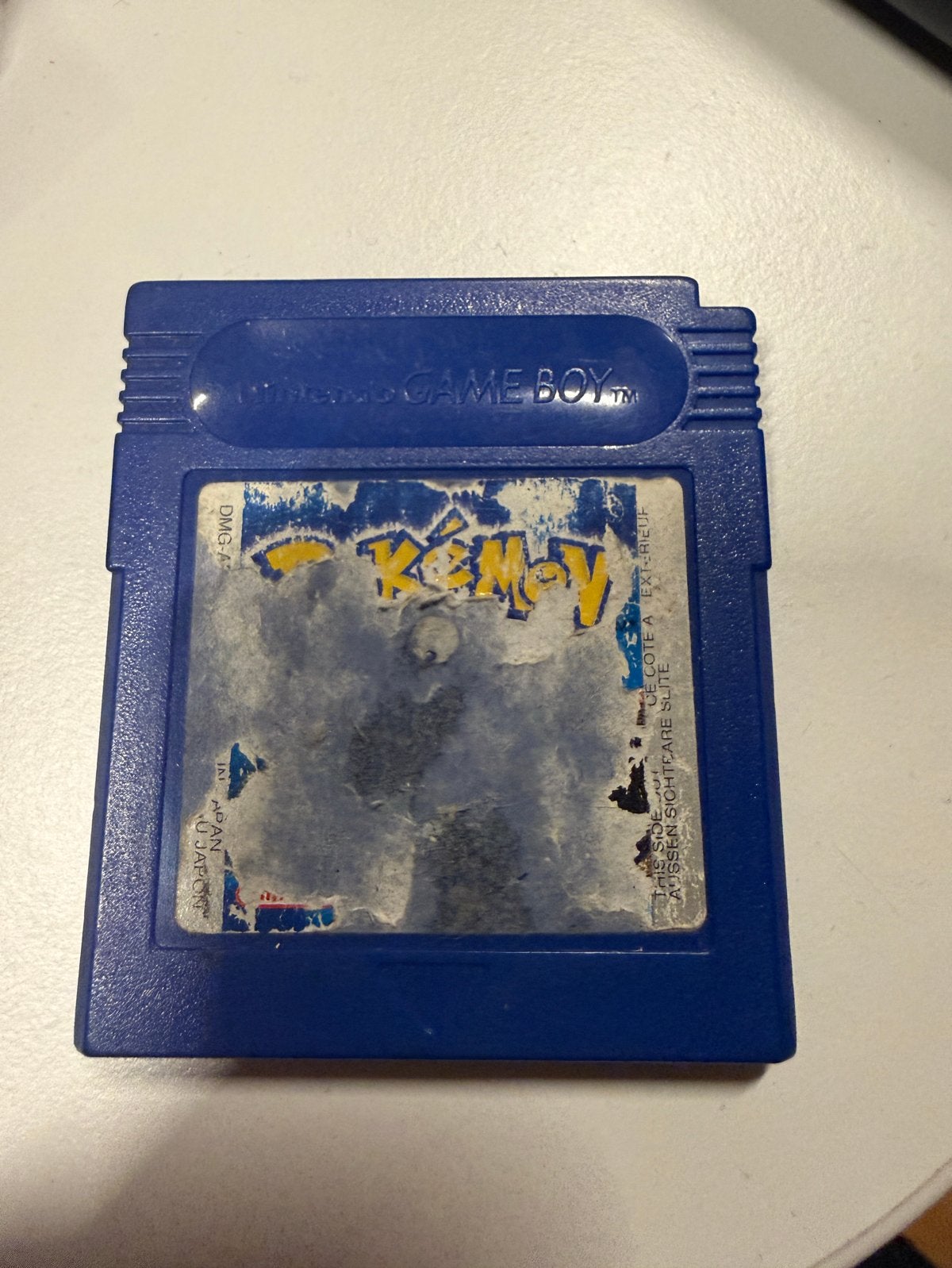 Pokémon Blauw (Game Boy) - Beschadigde sticker, Ophalen, Gebruikt, 1 speler, Role Playing Game (Rpg)