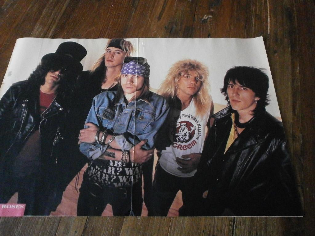 mooie a3 poster jaren 80 Guns 'n Roses, Verzamelen, Posters, Verzenden, Zo goed als nieuw, A1 t/m A3, Muziek