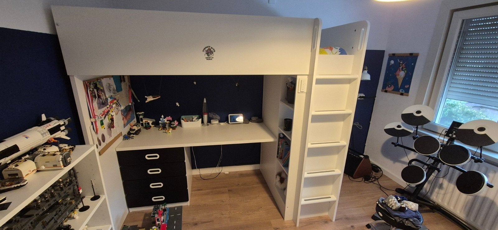 IKEA SMÅSTAD hoogslaper met bureau en opbergruimte, Ophalen, Hoogslaper of Stapelbed, Gebruikt, 100 cm of meer