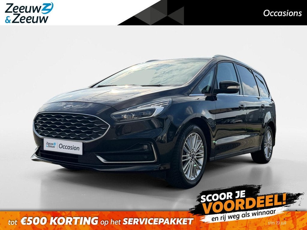 Ford Galaxy 2.5i HEV | Dealer onderhouden | Automaat | Pano, Auto's, Ford, 12 maanden, Stof, Gebruikt, Zwart