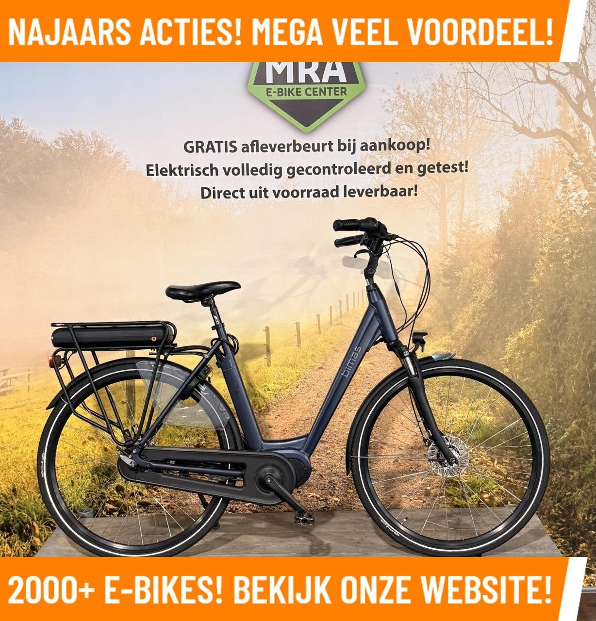 Bimas City Elektrische fiets met Bafang midden motor ebike, 55 tot 59 cm, Zo goed als nieuw, 50 km per accu of meer, Overige merken
